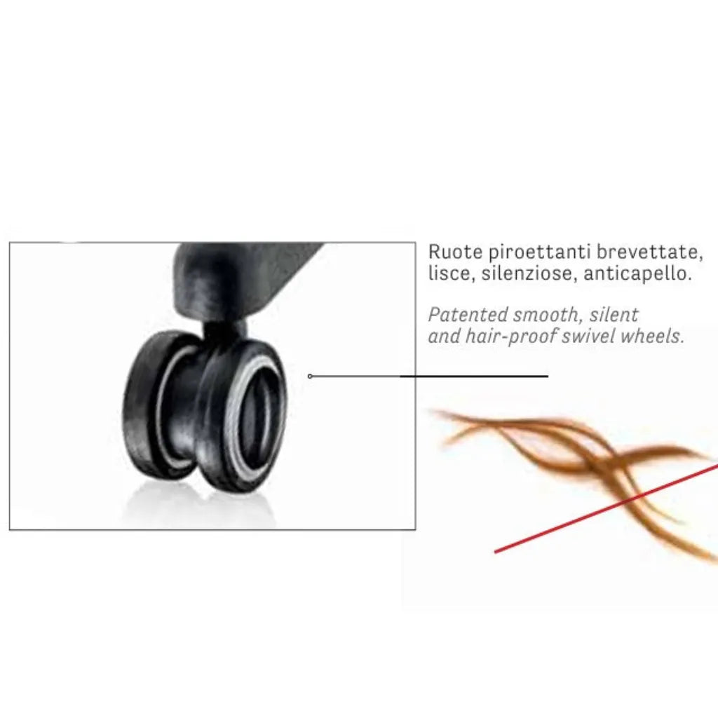ESPERTO Salonwagen patentierte Anti-Haar Swivel-Rollen Detailansicht