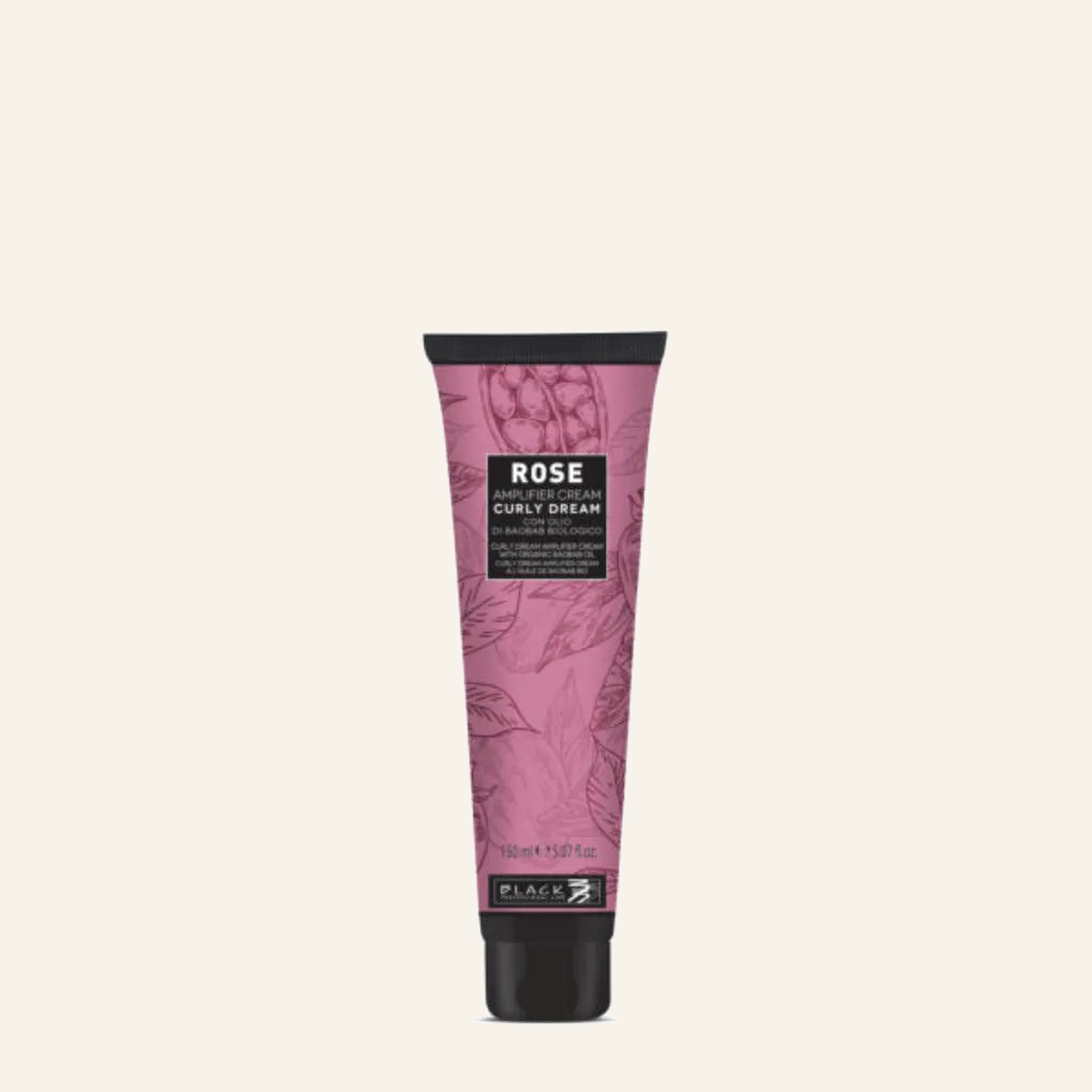Black Professional Line Curly Dream Lockencreme 150 ml – mit Bio-Baobaböl & Rose - Produktfoto auf beigem Hintergrund