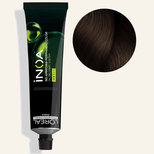 L'Oréal Inoa Haarfärbemittel 6.8 Ammoniakfrei 60g - Produktfoto auf beigem Hintergrund