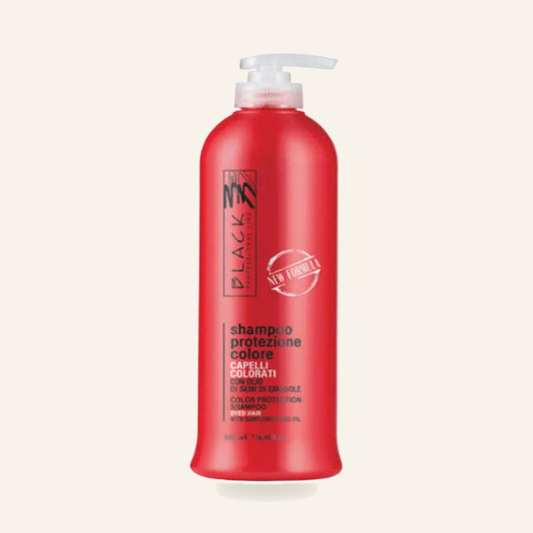 Farbschutzshampoo - Produktfoto auf beigem Hintergrund