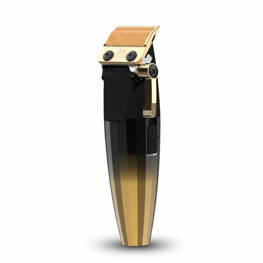 Gold Clipper Fade-Klinge und goldener Hebel Nahaufnahme