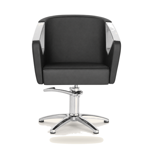 HAIR ASTRA BLACK Friseurstuhl Aluminium Eco-Leder - Variantenfoto auf weissem Hintergrund
