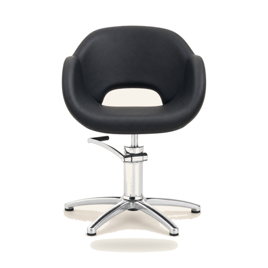 HAIR GRACE Friseurstuhl Eco-Leder & Chrom Rahmen - Variantenfoto auf weissem Hintergrund