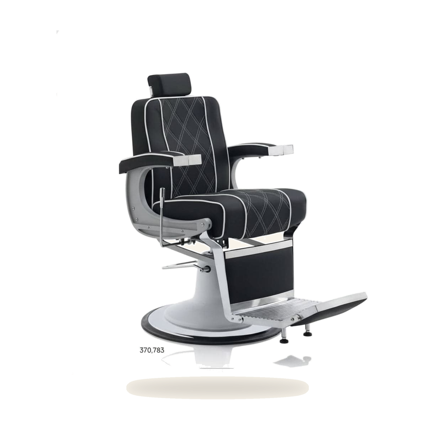HAIR GRANADA Barberstuhl Eco-Leder Chrom Stahl - Variantenfoto auf weissem Hintergrund