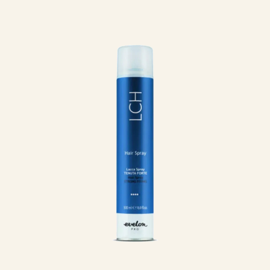 • Evelon Pro Hairspray Pro Lch 500 Ml - Produktfoto auf beigem Hintergrund