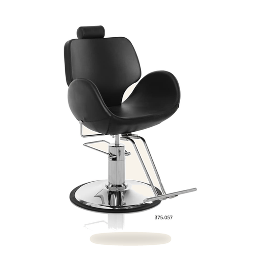 Friseurstuhl Unisex Eco-Leder Chrom Salonstuhl - Variantenfoto auf weissem Hintergrund