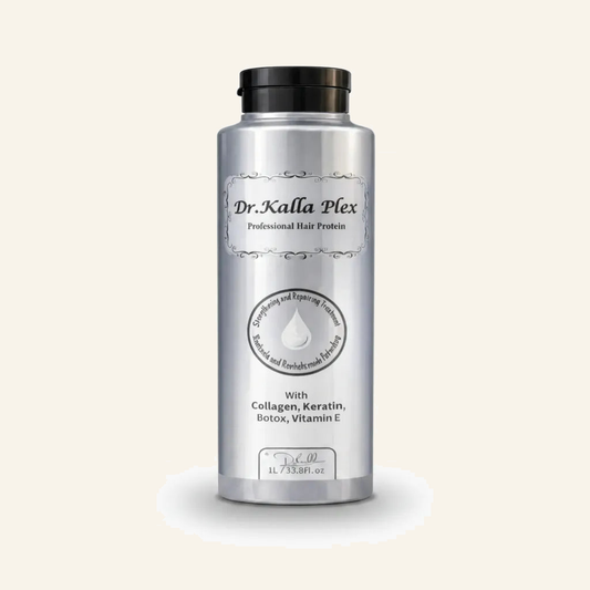 Plex-Protein Treatment Frizz-Glättung & Filler-Effekt 1000ml - Produktfoto auf beigem Hintergrund
