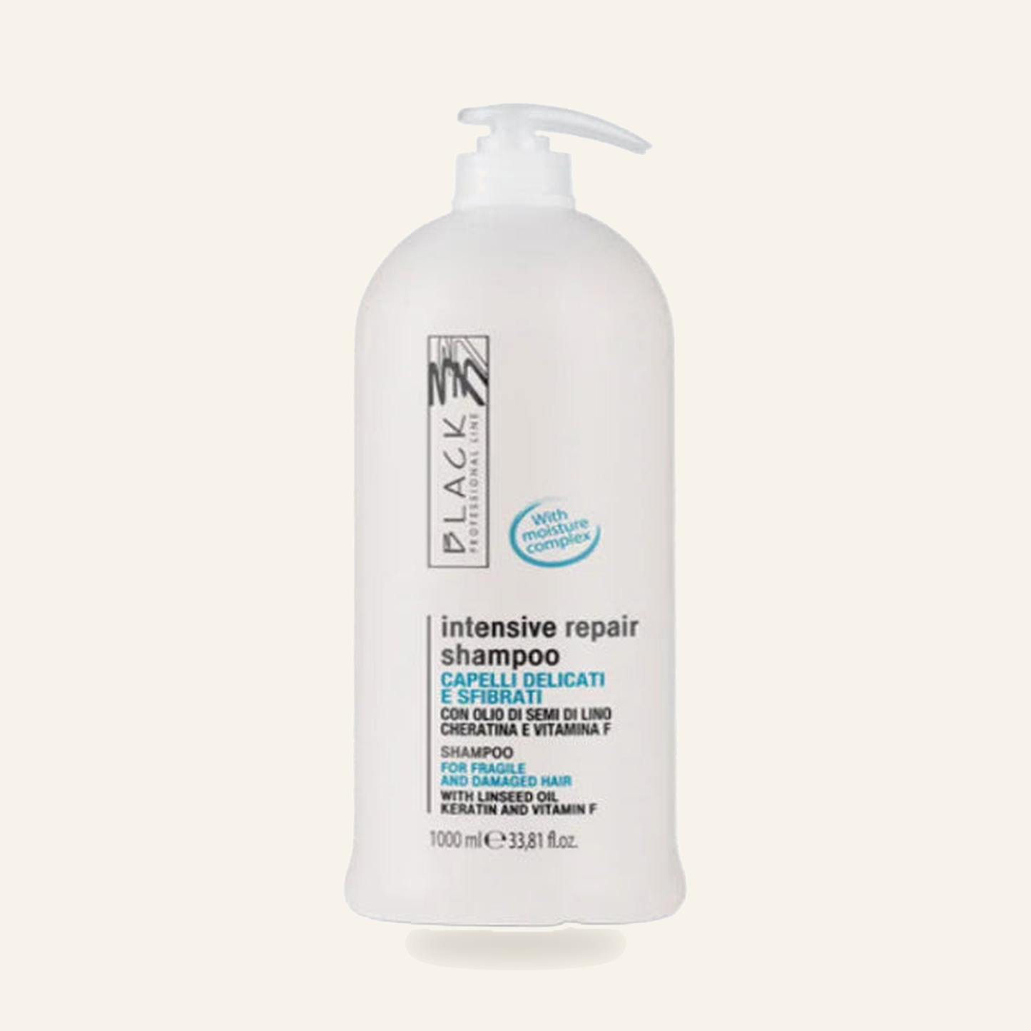 Regenerierendes Shampoo - Produktfoto auf beigem Hintergrund