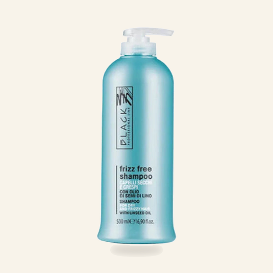 Anti-Frizz Shampoo - Produktfoto auf beigem Hintergrund