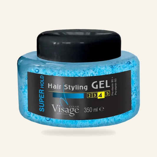 Super Hold Haargel & Ausnahme Halt Komplexe Frisuren - Produktfoto auf beigem Hintergrund