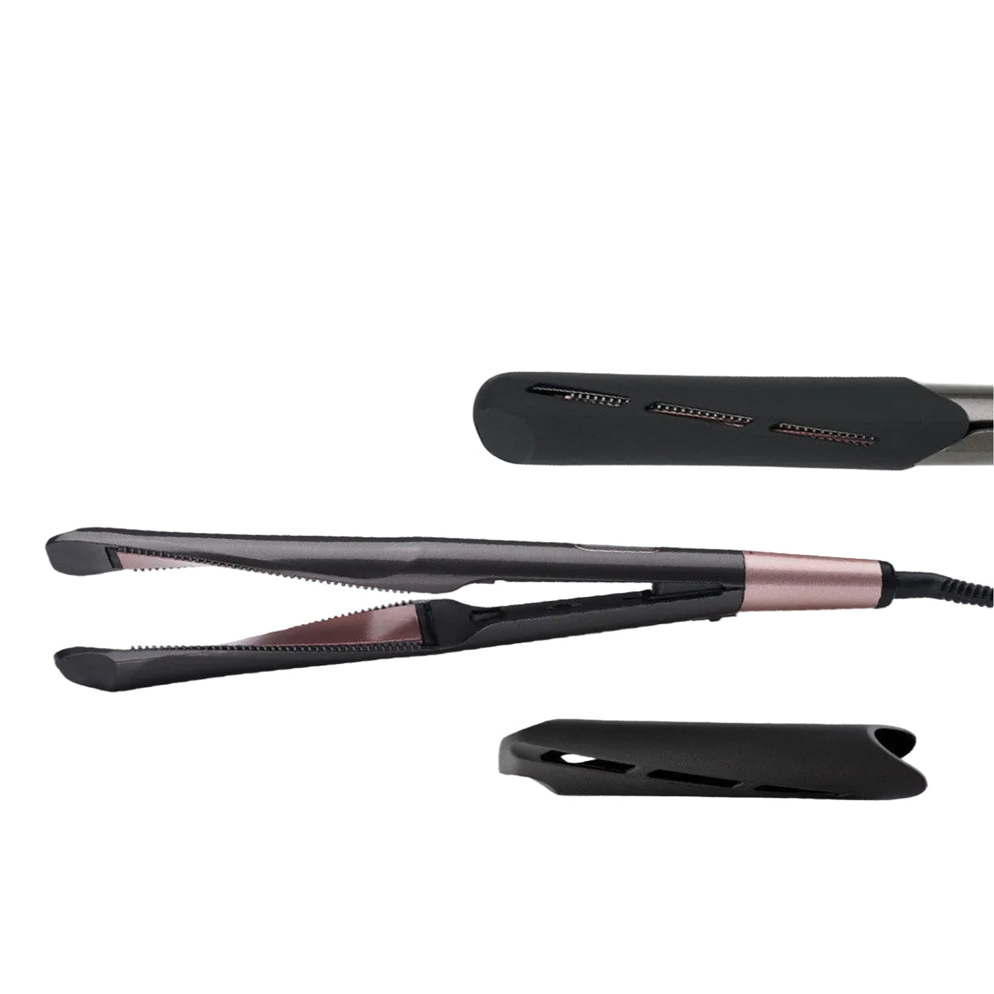 Professioneller 2-in-1 Haarglätter und Kreppeisen für trockenes und nasses Haar - Variantenfoto auf weissem Hintergrund