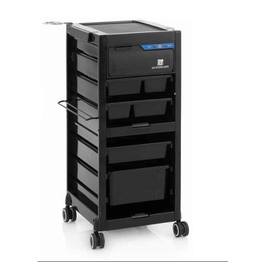 Professioneller Desinfektionswagen mit 7W UVC-Licht & 5 Hangeschubladen – Schwarz