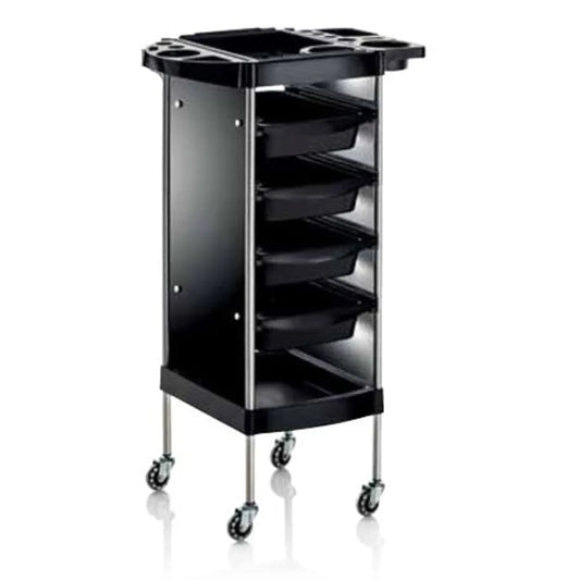 NEXT BASIC Salonwagen 4 Schubladen Gummirollen Seitenansicht Salonbedarf