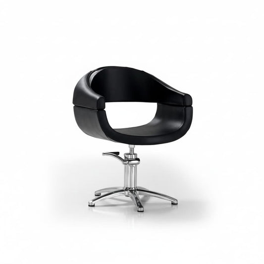 Smart Kollektion: Professionelle Friseursessel mit komfortablem Design, schwarzem Sky Eco-Leder und sternförmiger Basis (Maße: 64 x 59 x 79/91 h cm)


