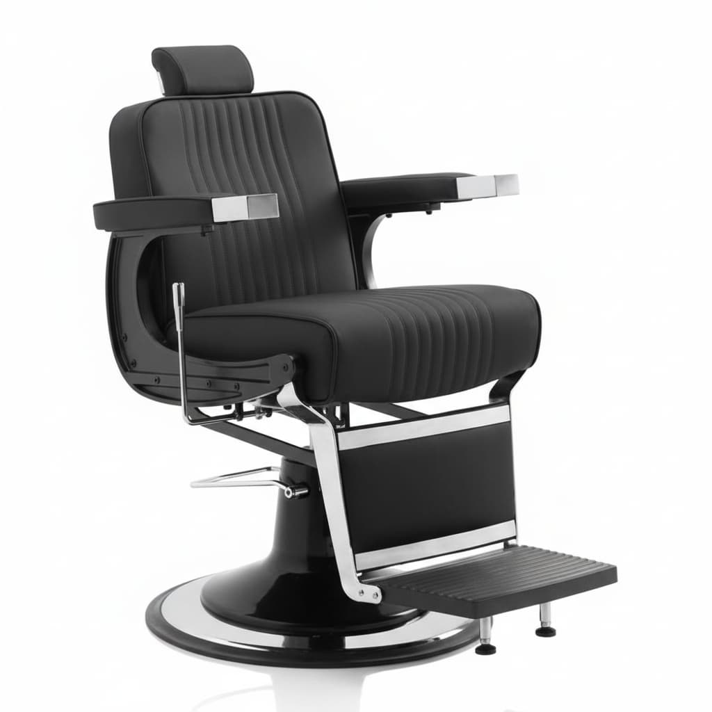 HAIR CORSARO Barbersessel: Luxuriöse Kunstlederpolsterung... in Schwarz
