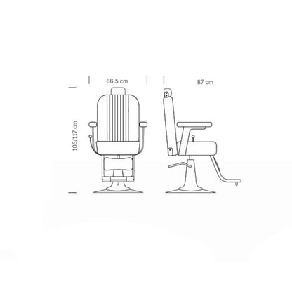 HAIR MALAGA Barbersessel Set (10 Stühle) – Maße: 66,5 x 87 x 105/117 h cm
