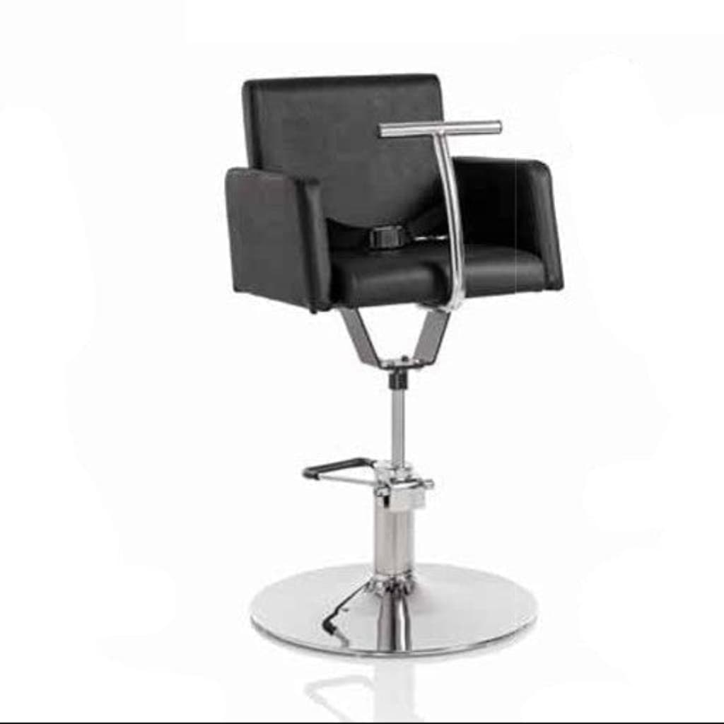 HAIR JUNIOR Kinderfriseursessel mit schwarzer Premium Kunstlederpolsterung und Runder Basis
