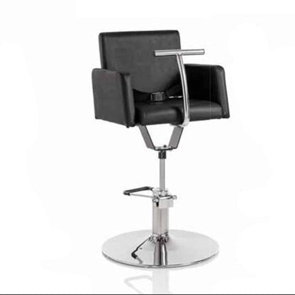 HAIR JUNIOR Kinderfriseursessel mit schwarzer Premium Kunstlederpolsterung und Runder Basis
