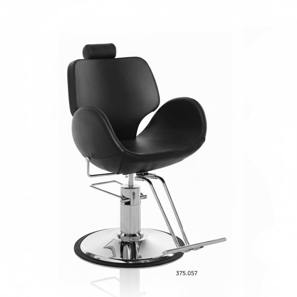 LUMIA Unisex Friseursessel mit schwarzer Premium Kunstlederpolsterung
