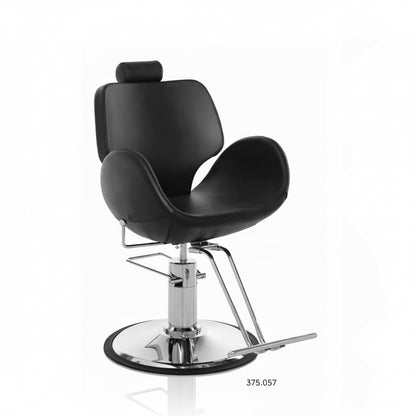 LUMIA Unisex Friseursessel mit schwarzer Premium Kunstlederpolsterung

