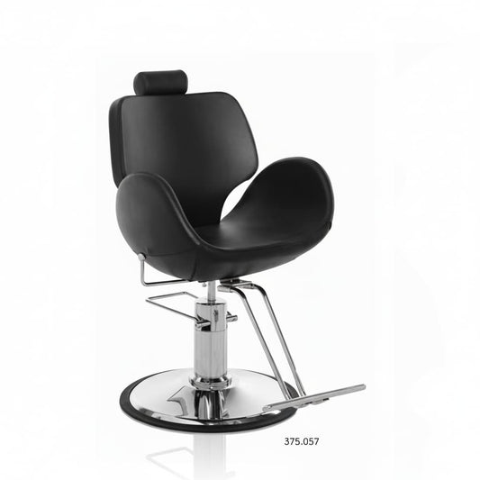 LUMIA Unisex Friseursessel mit schwarzer Premium Kunstlederpolsterung

