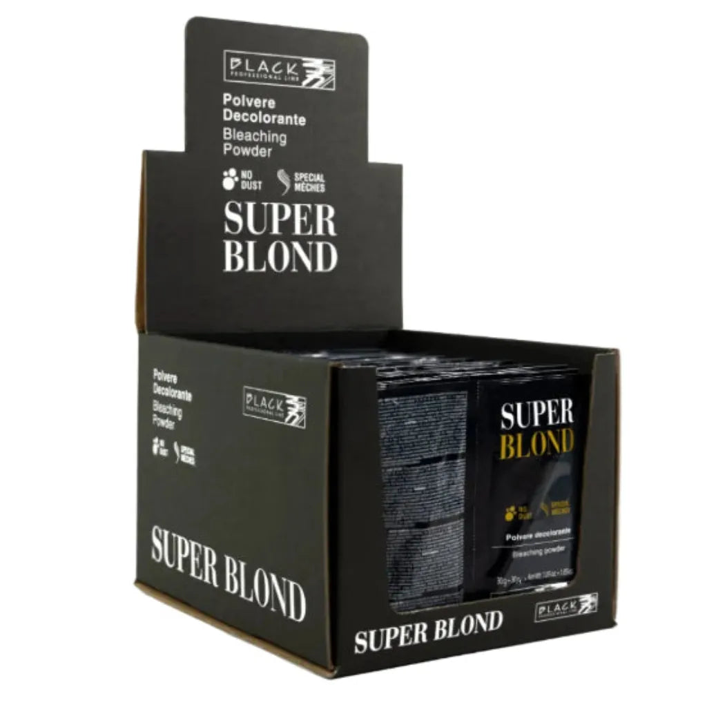 Black Professional Blondierungspulver Blau Portionsbeutel Schachtel
