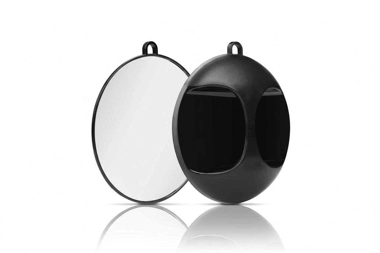 Profi Kabinett Spiegel Rund 29 cm Schwarz