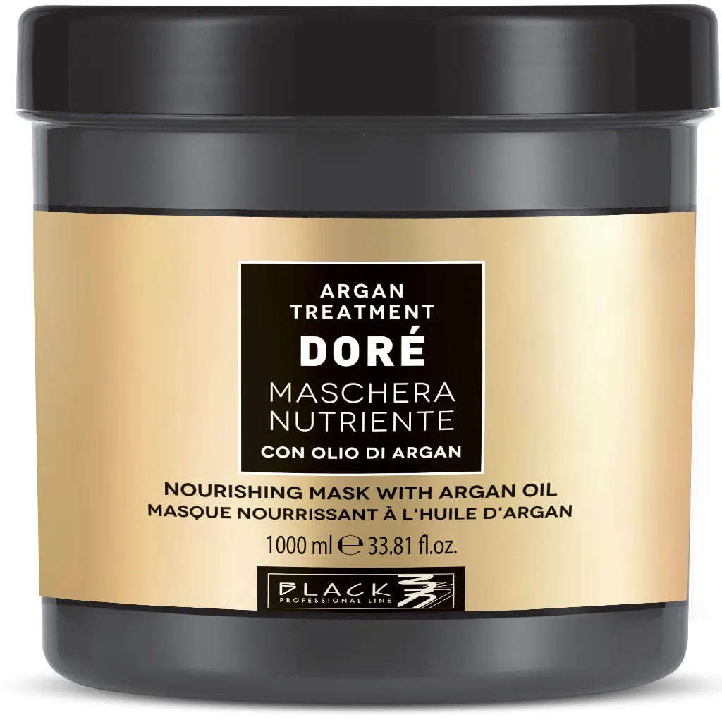 Black Professional Doré Nährende Haarmaske 1000ml mit Arganöl für trockenes und geschädigtes Haar