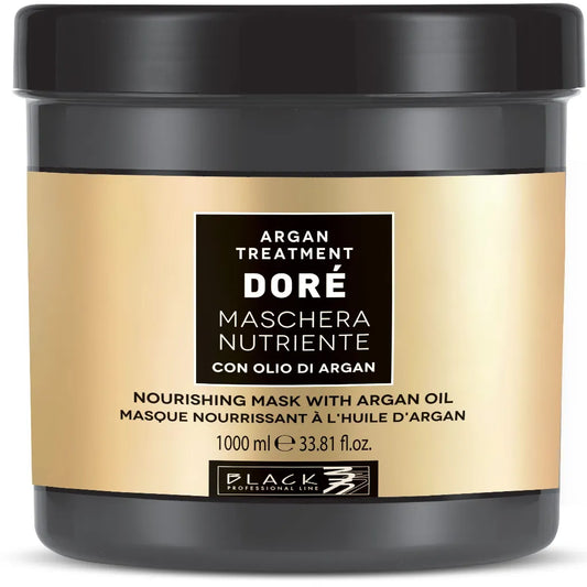 Black Professional Doré Nährende Haarmaske 1000ml mit Arganöl für trockenes und geschädigtes Haar