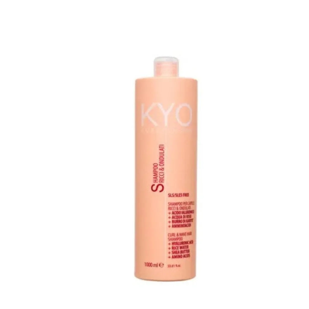 KYO Curly System Locken-Shampoo 1000ml mit Hyaluronsäure und Reiswasser für Locken-Definition