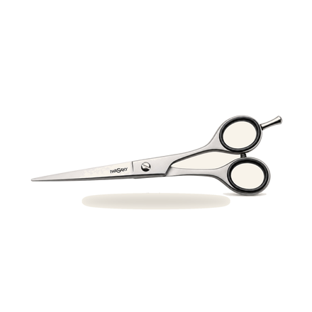Japanische AISI 420C Haarschneideschere & Edelstahl-Schere - Produktfoto auf weißem Hintergrund