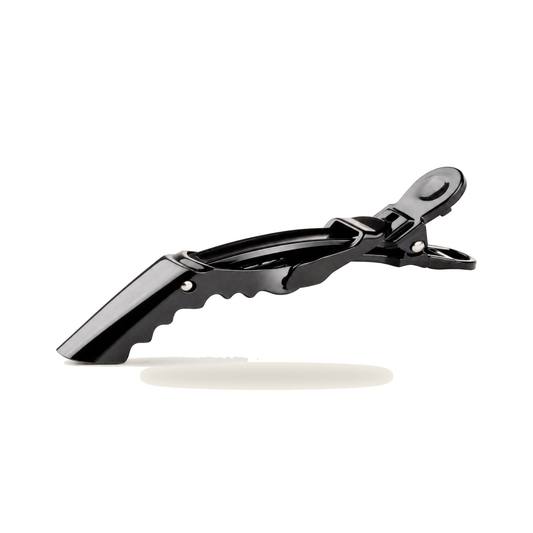Alligator-Haarspangen 10er-Set Schwarz 10 cm für Salon - Produktfoto auf weißem Hintergrund