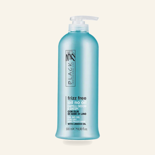 Anti-Frizz-Oil Shampoo - Produktfoto auf beigem Hintergrund