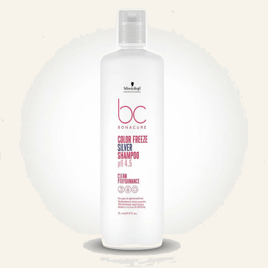 Anti-Yellow Shampoo & Gelb-Neutralisation für blondes & graues Haar - Produktfoto auf beigem Hintergrund