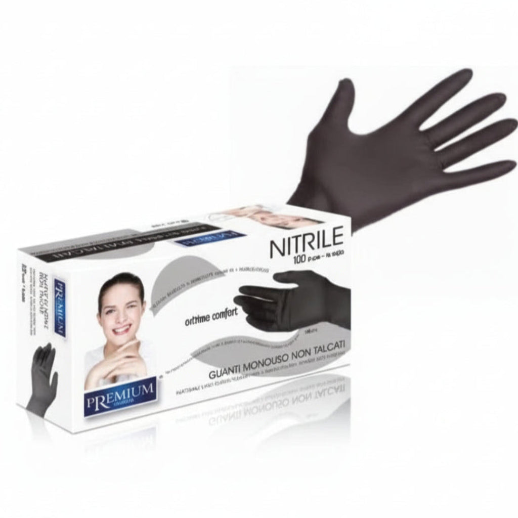 Nitrilhandschuhe Schwarz Puderfrei Einweg 100 Stück Größen S M L