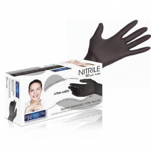 Nitrilhandschuhe Schwarz Puderfrei Einweg 100 Stück Größen S M L