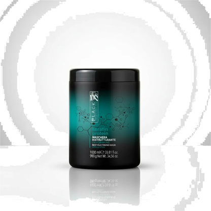 Black Professional Keratin Aufbaumaske 1000ml - Produktfoto auf weißem Hintergrund