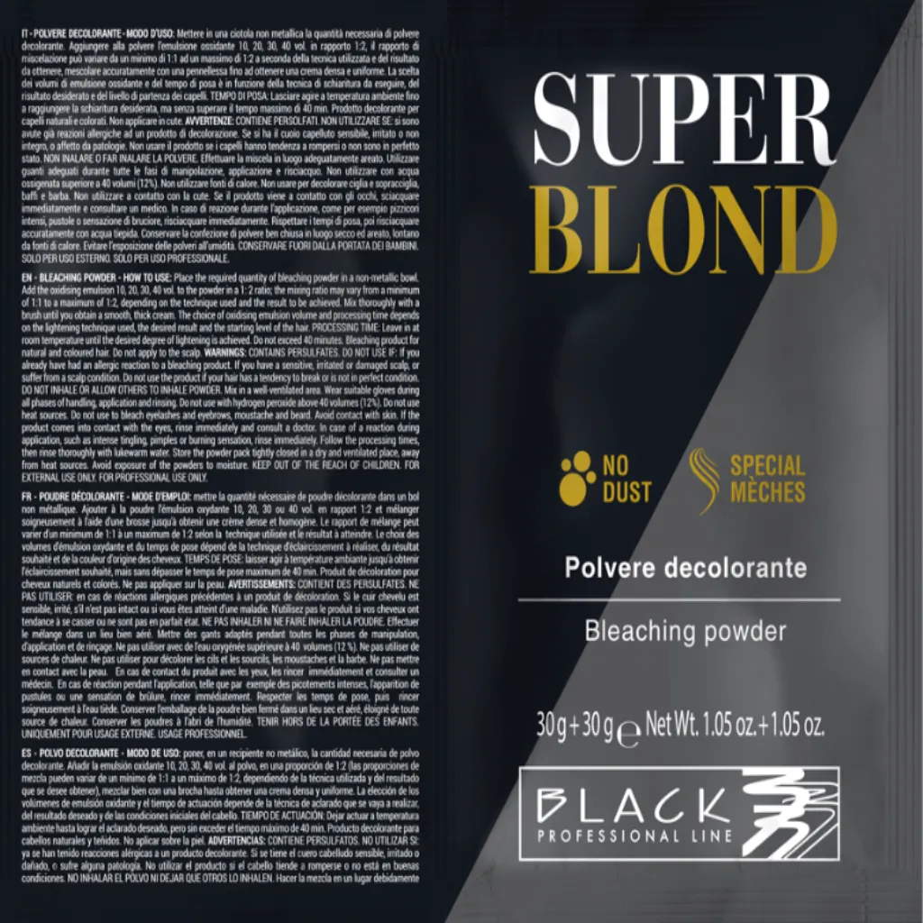 Black Professional Blondierungspulver Blau Einzelner Beutel 30g