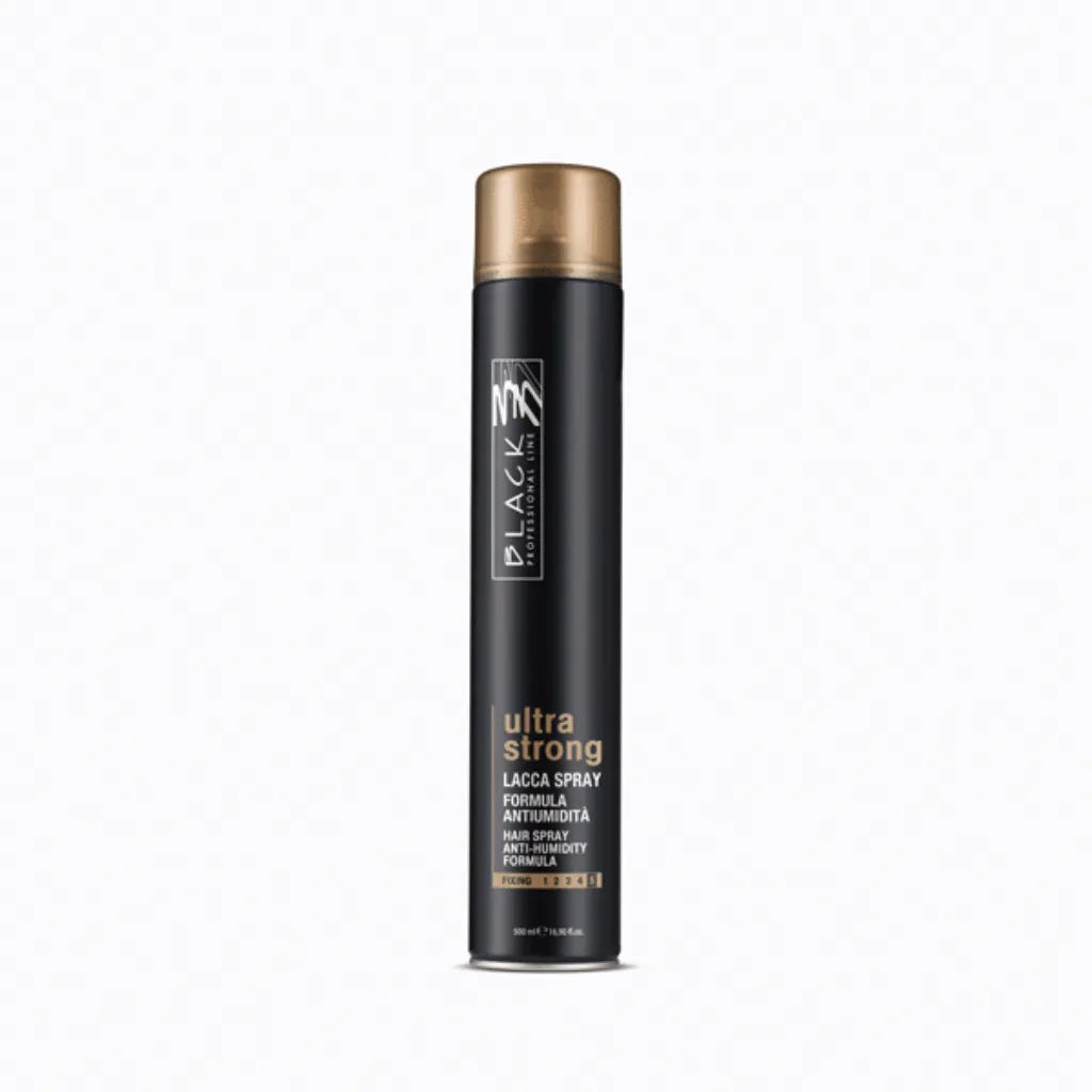 Black Professional Ultra Strong Haarspray 500ml – Anti-Frizz