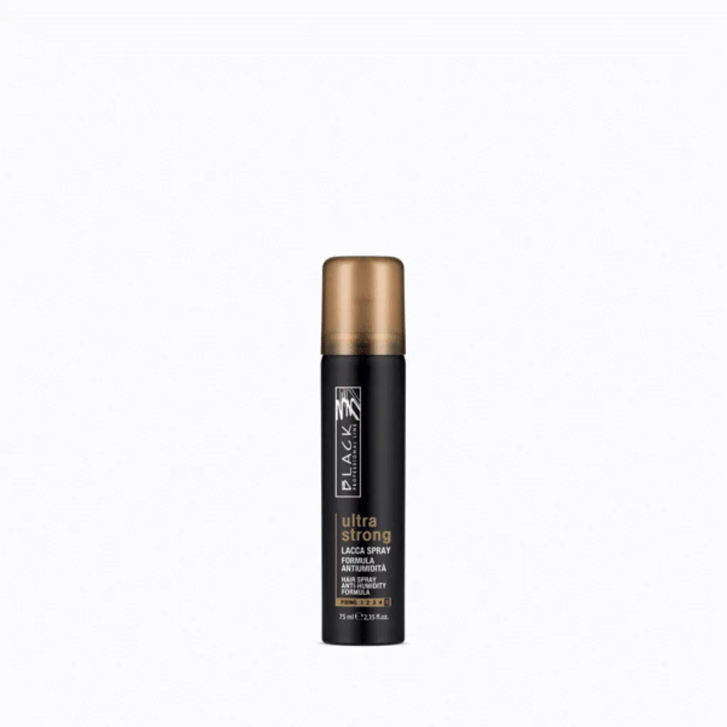Black Professional Ultra Strong Haarspray 75ml – Anti-Frizz