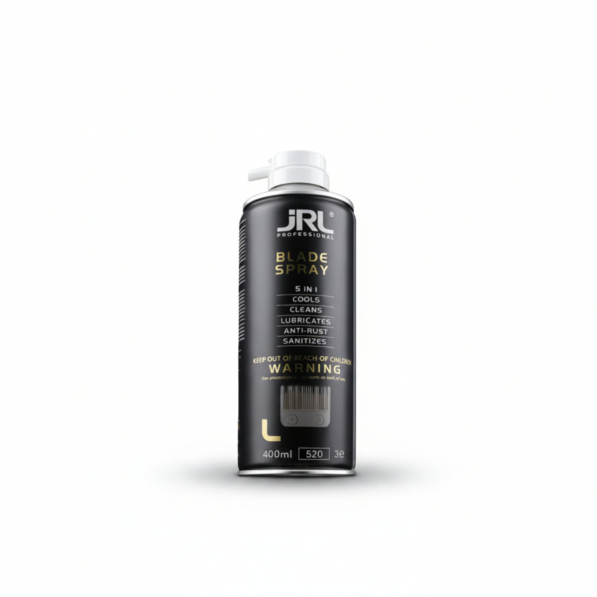 Klingenspray 5-in-1 400 ml – schwarze Spraydose vor weißem Hintergrund