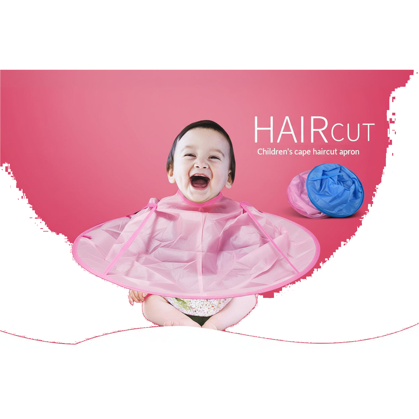 Haarschnitt, Kinderhaarschnittschürze - Produktfoto auf weißem Hintergrund