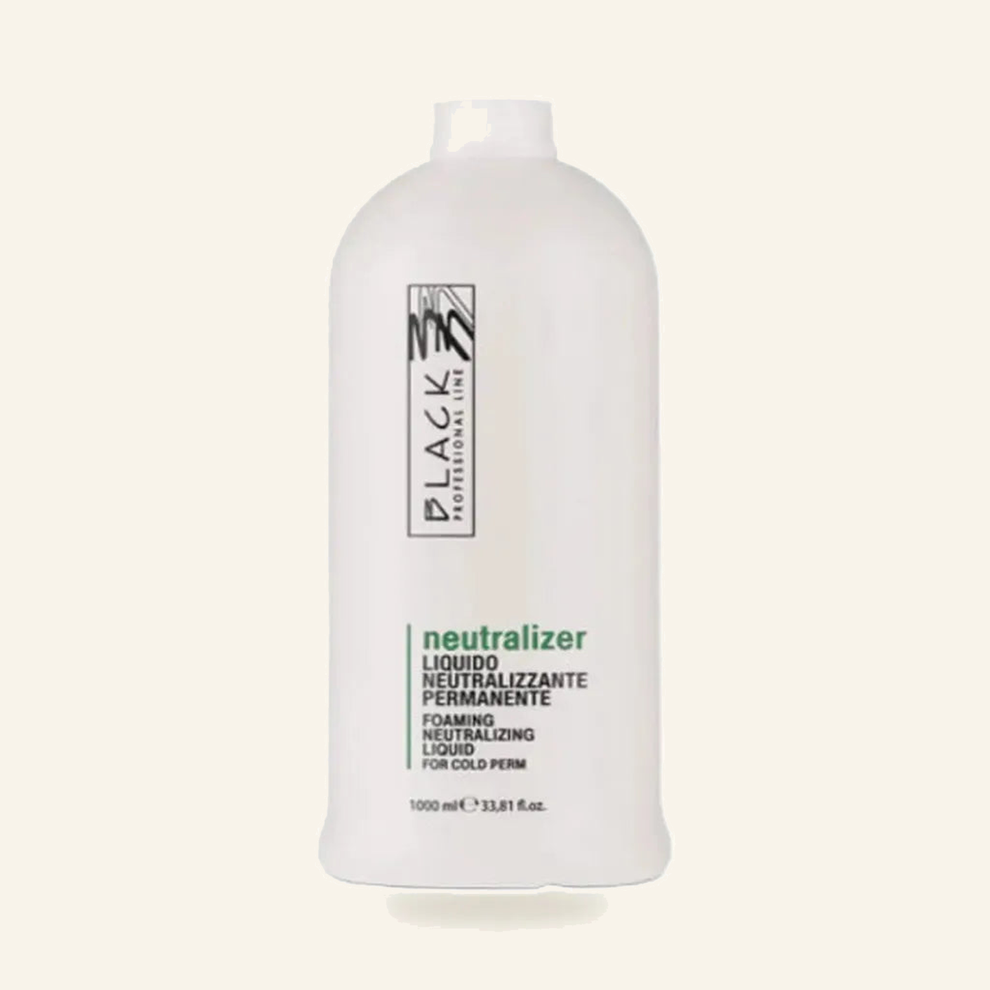 Dauerwellen-Neutralisator Wasserstoffperoxid Locken 1000ml - Produktfoto auf beigem Hintergrund