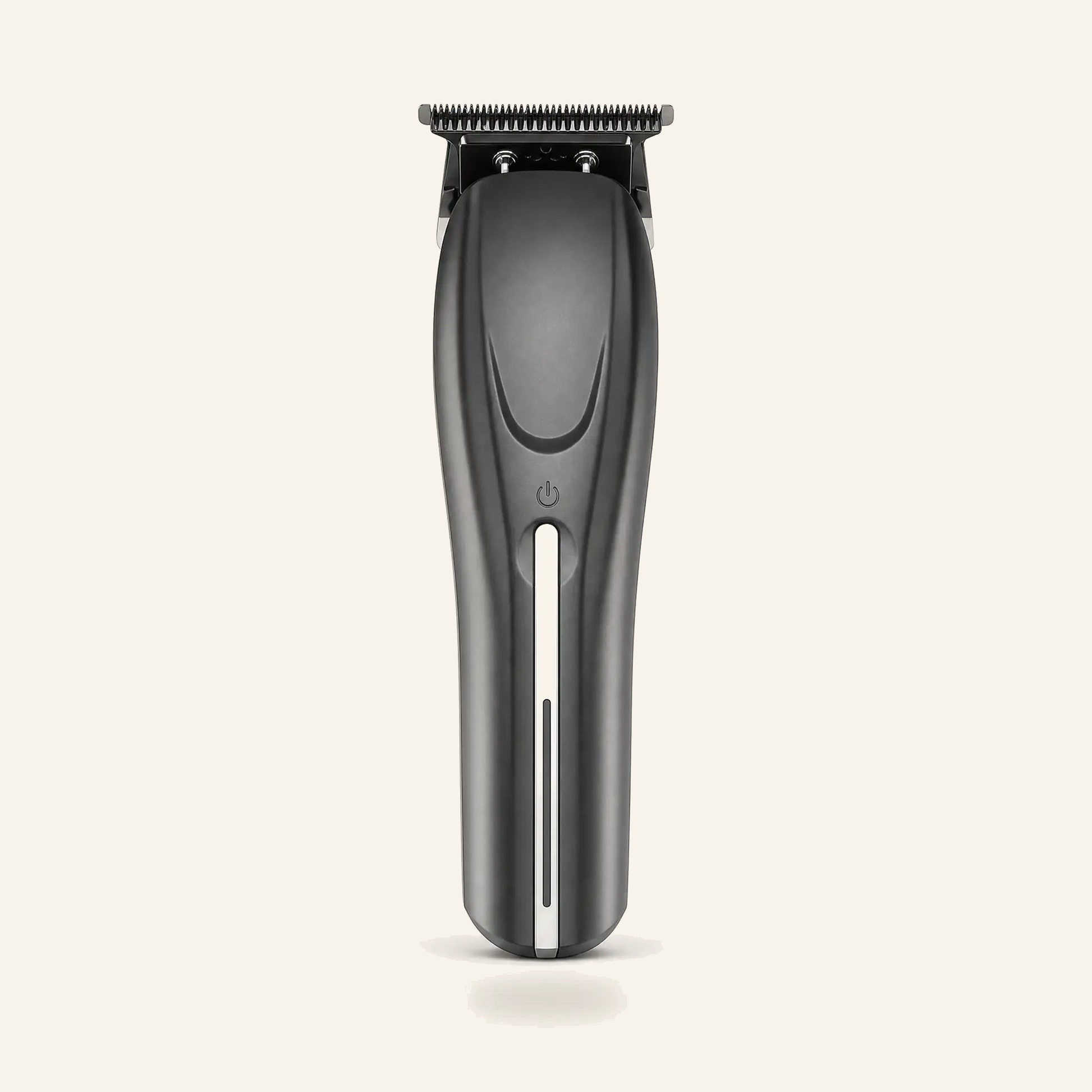 Detail-Trimmer mit Carbon-Titan-Klingen für Salon & Barber - Produktfoto auf beigem Hintergrund