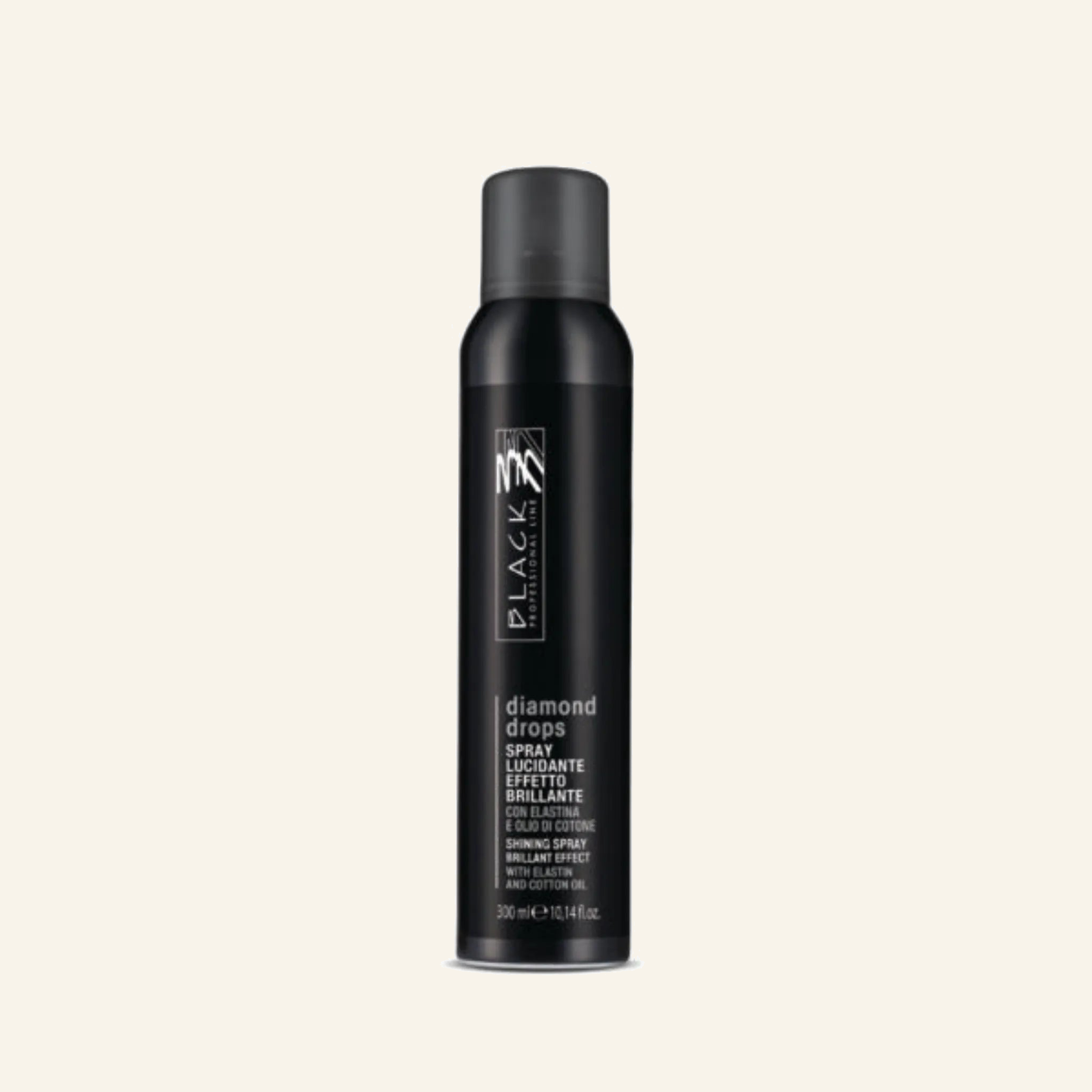 Diamant-Effekt-Glanzspray & Strahlendes Finish Locken 300ml - Produktfoto auf beigem Hintergrund