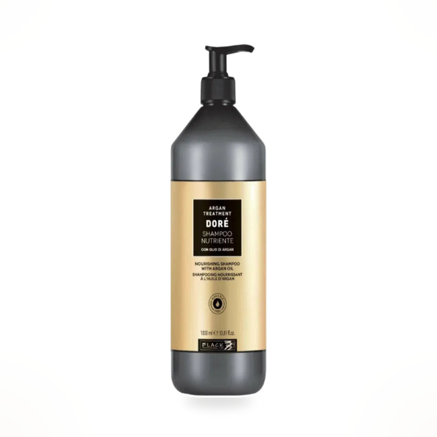 Black Professional DORÉ Nourishing Shampoo 1000ml Arganöl Trockenes Haar SLS-frei