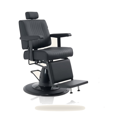 Barberstuhl Modern Eco-Leder Chrom Stahl - Produktfoto auf weißem Hintergrund
