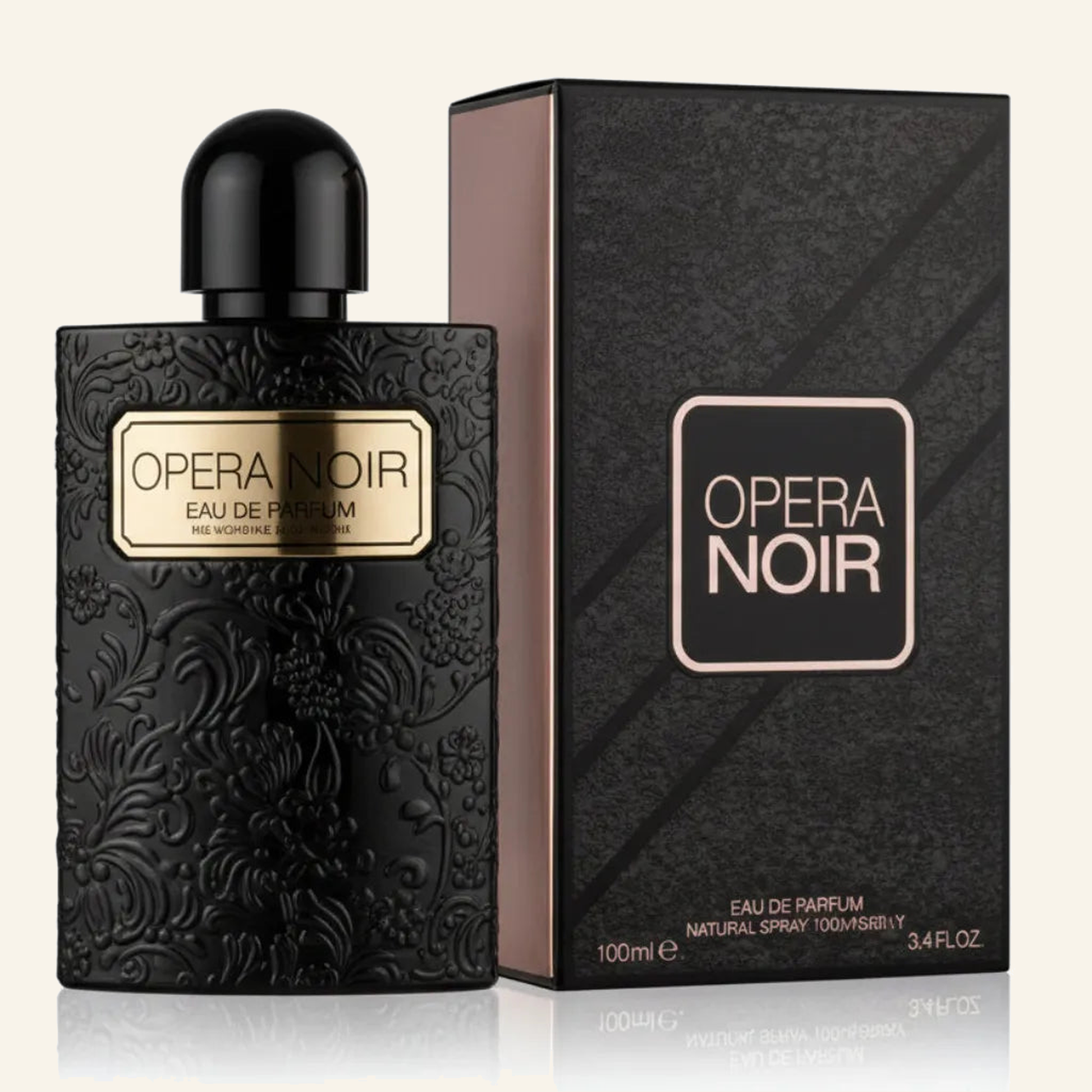 Eau de Parfum & Intensiver Duft Elegant & Ausdrucksstark 100 ml - Produktfoto auf beigem Hintergrund