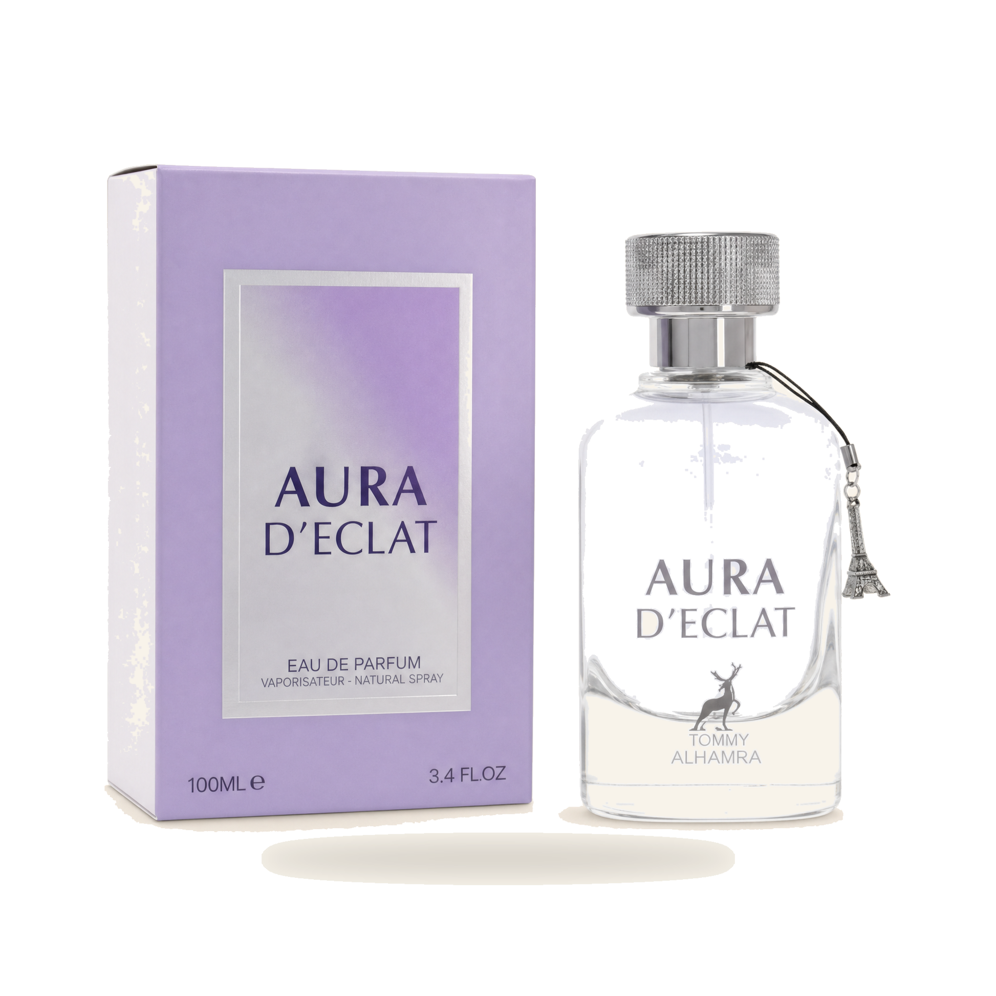 Maison Alhambra AURA D'ÉCLAT – Eau de Parfum (100 ml) - Produktfoto auf weißem Hintergrund