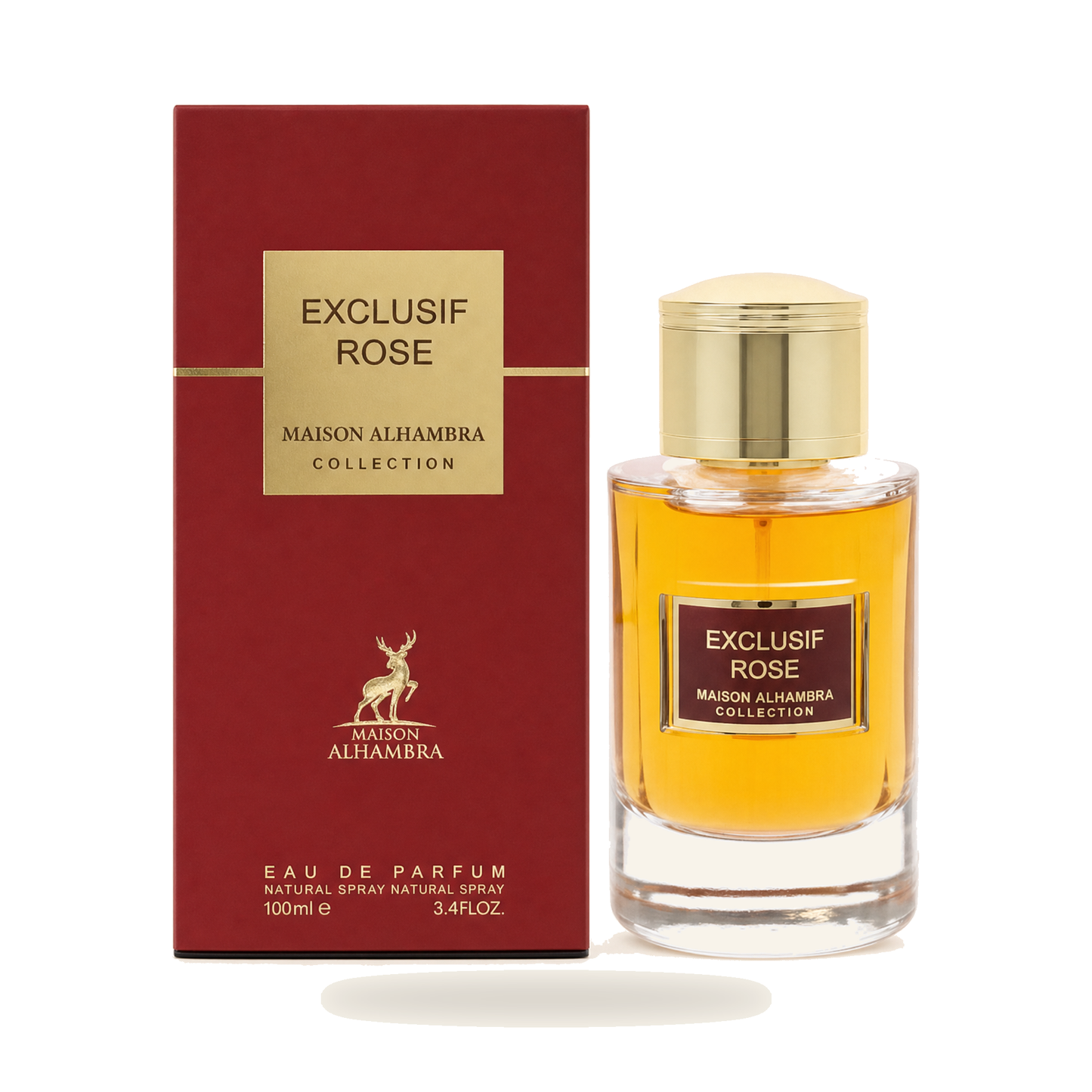 Exclusif Rose – Eau de Parfum für Damen (100 ml / 3.4 oz) - Produktfoto auf weißem Hintergrund